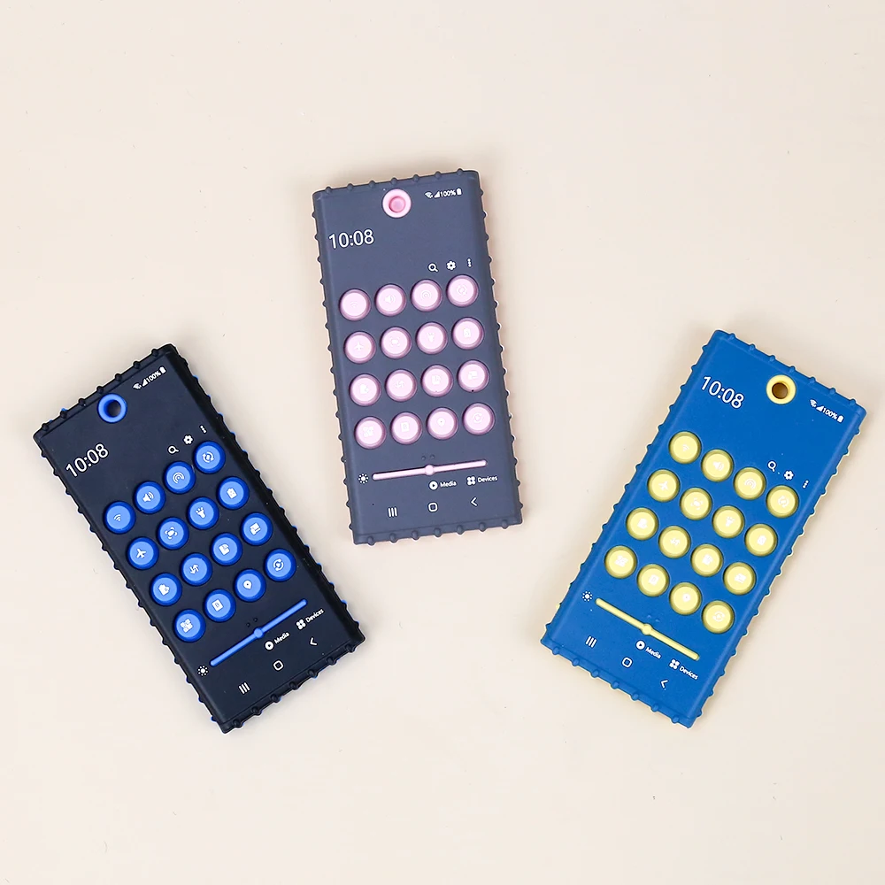 BPA Free CPC Newborn Babies Cellphone Shaped Teething Toys All Style Silicone Remote Control Baby Teethers for Babies