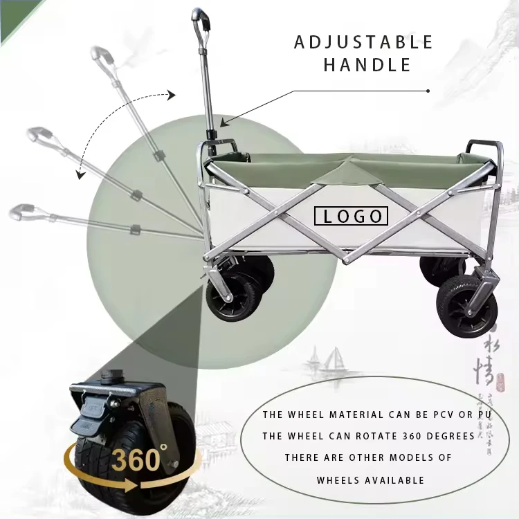 Folding Wagon Camping Cart Collapsible Handy Cart With Net Pocket Moving Platform Yard Cart Garden