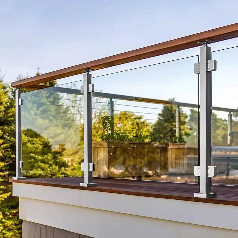 Stainless steel 304/201/316 on Indoor outdoor stair railing design glass fence balcony handrail