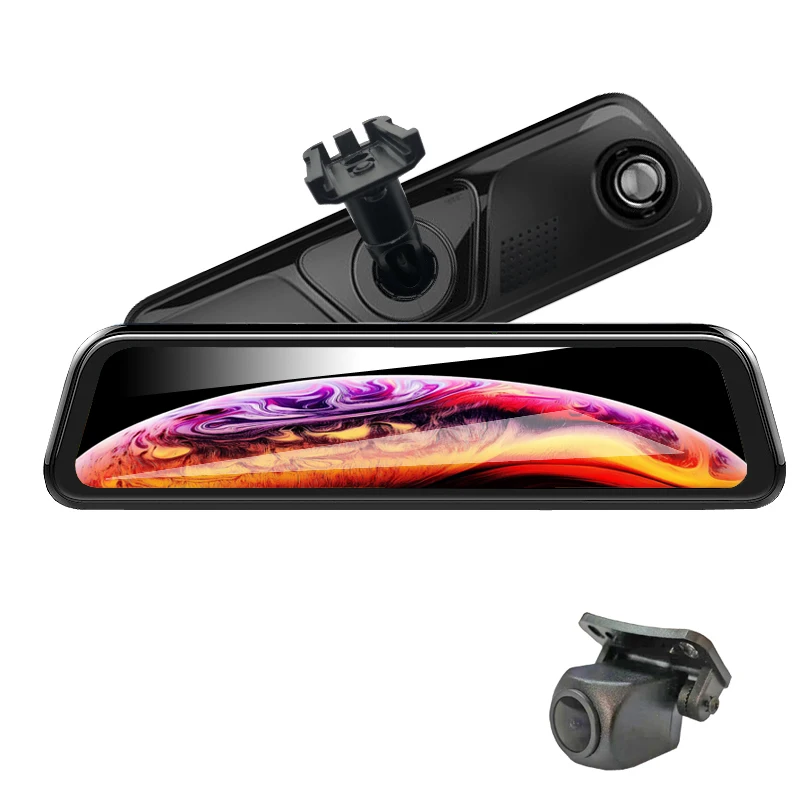  12V/24V/36V наивысшего качества 9 66 дюймов полный экран зеркало 1080P спереди и сзади двойная камера для автомобиля заднего вида