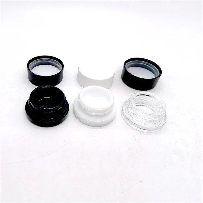 Luxury Black Square Cube Glass Jars 5ml Cosmetic Lip Balm Containers Premium Square Glass Jar