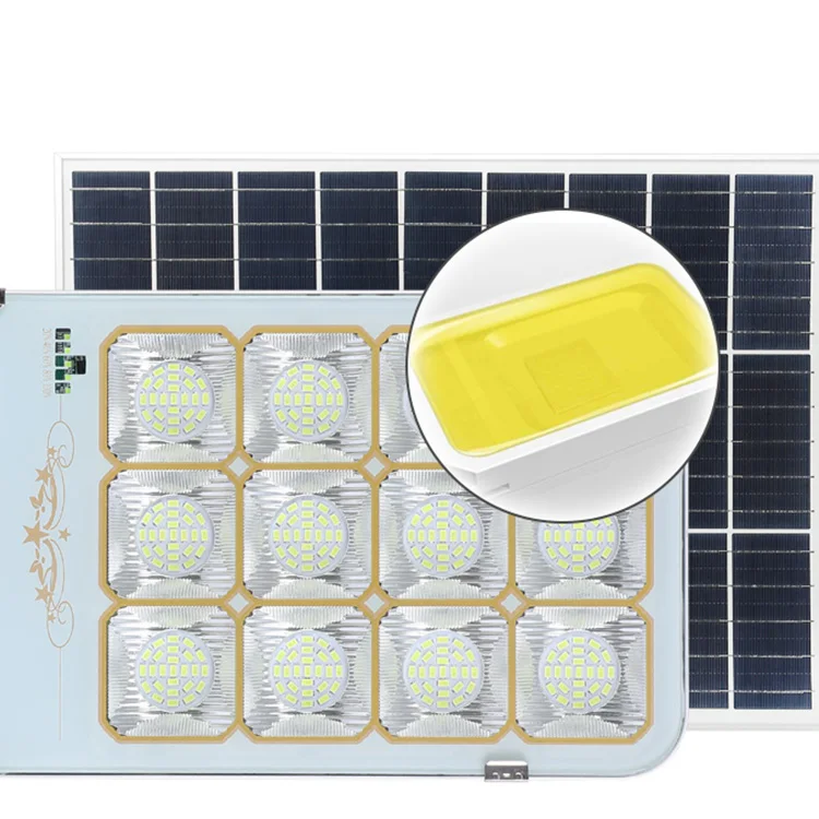200W Solar Street Light Dusk To Dawn Outdoor Light With Remote Control 6500K Daylight Courtyard Safety Led Flood Light