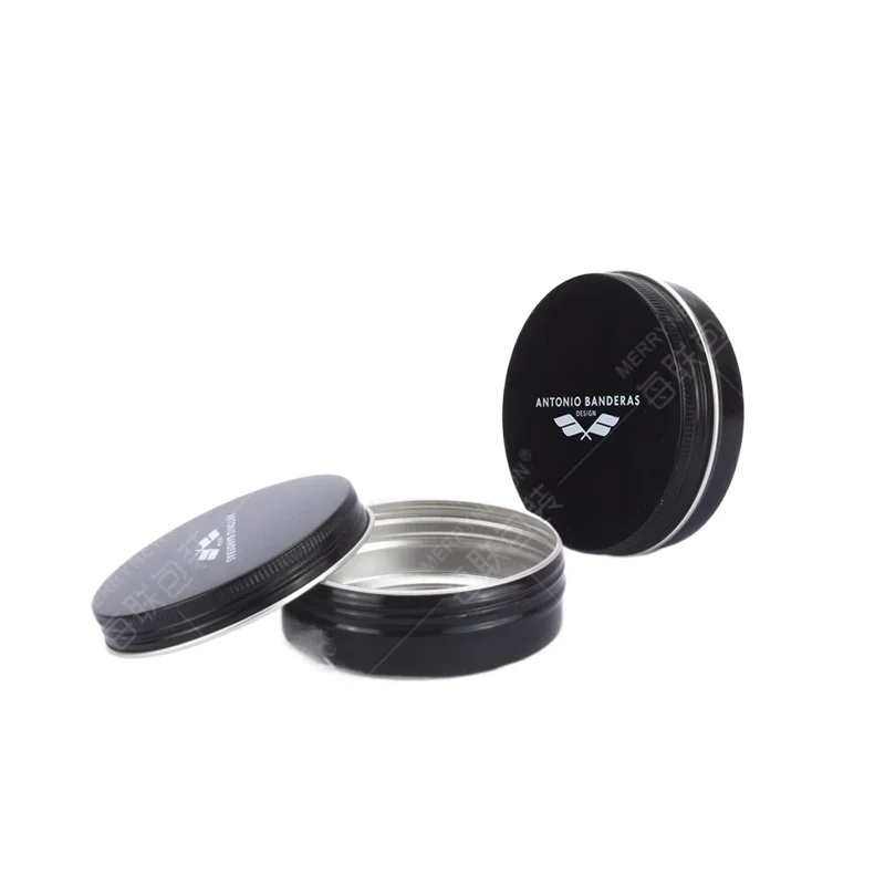 Customized 100 g empty round metal cans for car wax hair oil can be printed in 100 ml metal container packaging