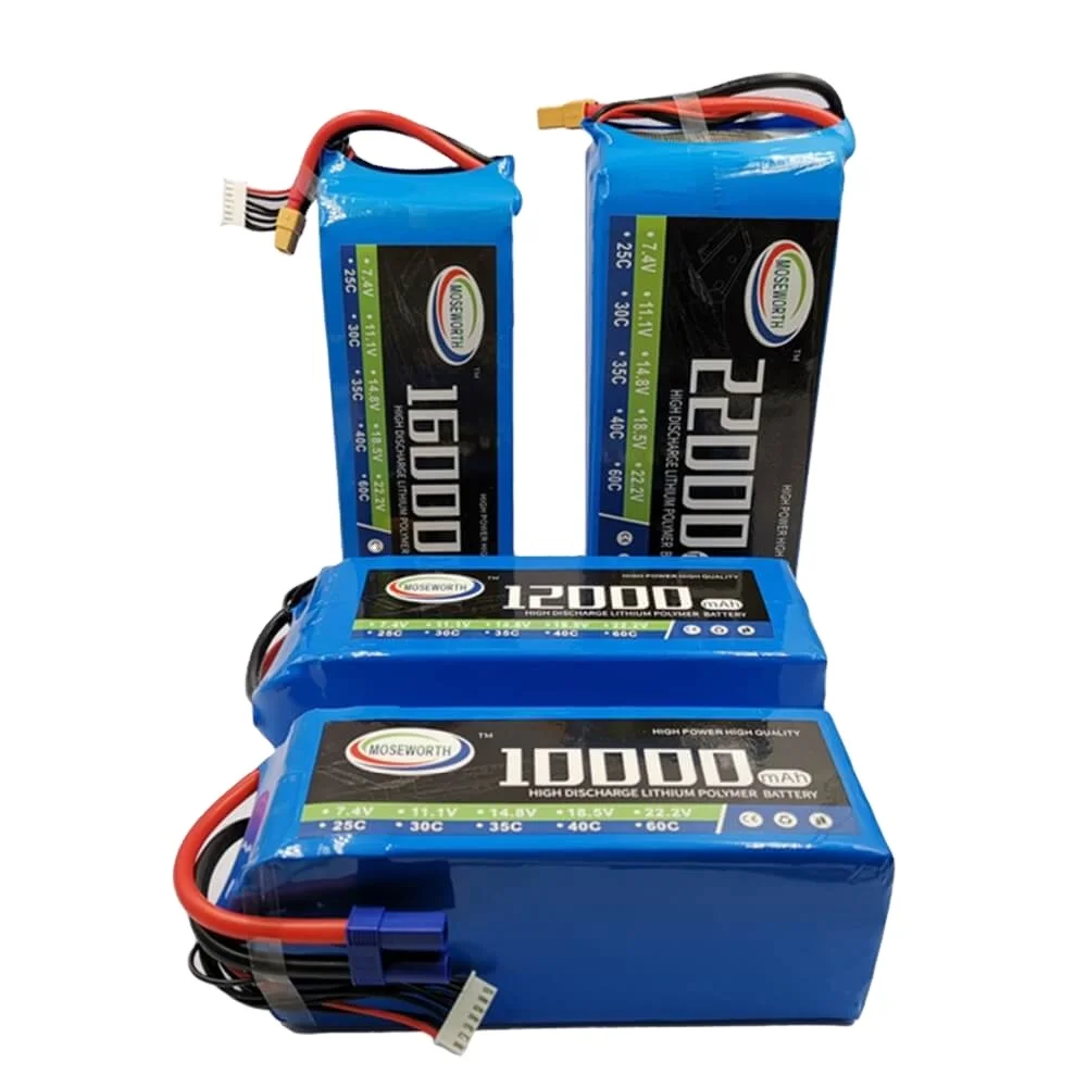 Wholesale price 22.2V 6S 10000mAh 12000mAh 16000mAh 22000mAh 25C 30C Grade A RC LiPo Battery for Car Agricultural Spraying Drone