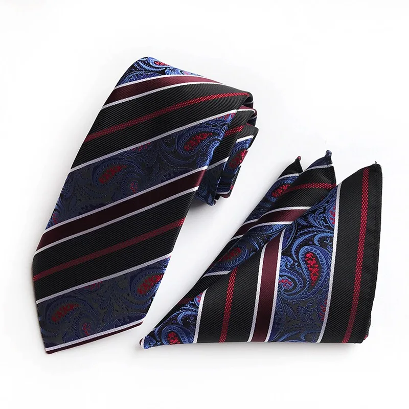 
Мужской классический жаккардовый галстук с узором пейсли и квадратным карманом, оптовая продажа, Модный свадебный галстук с квадратным карманом 