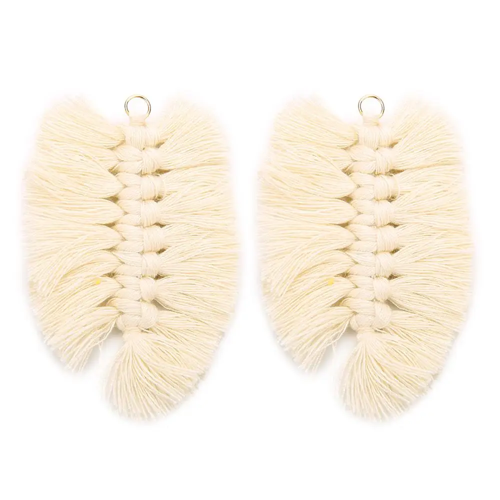 4 pcs 10*6cm Bohemian Leaves Tassel Big Earrings Accessories Earring Finding For DIY Earring Jewelry Making