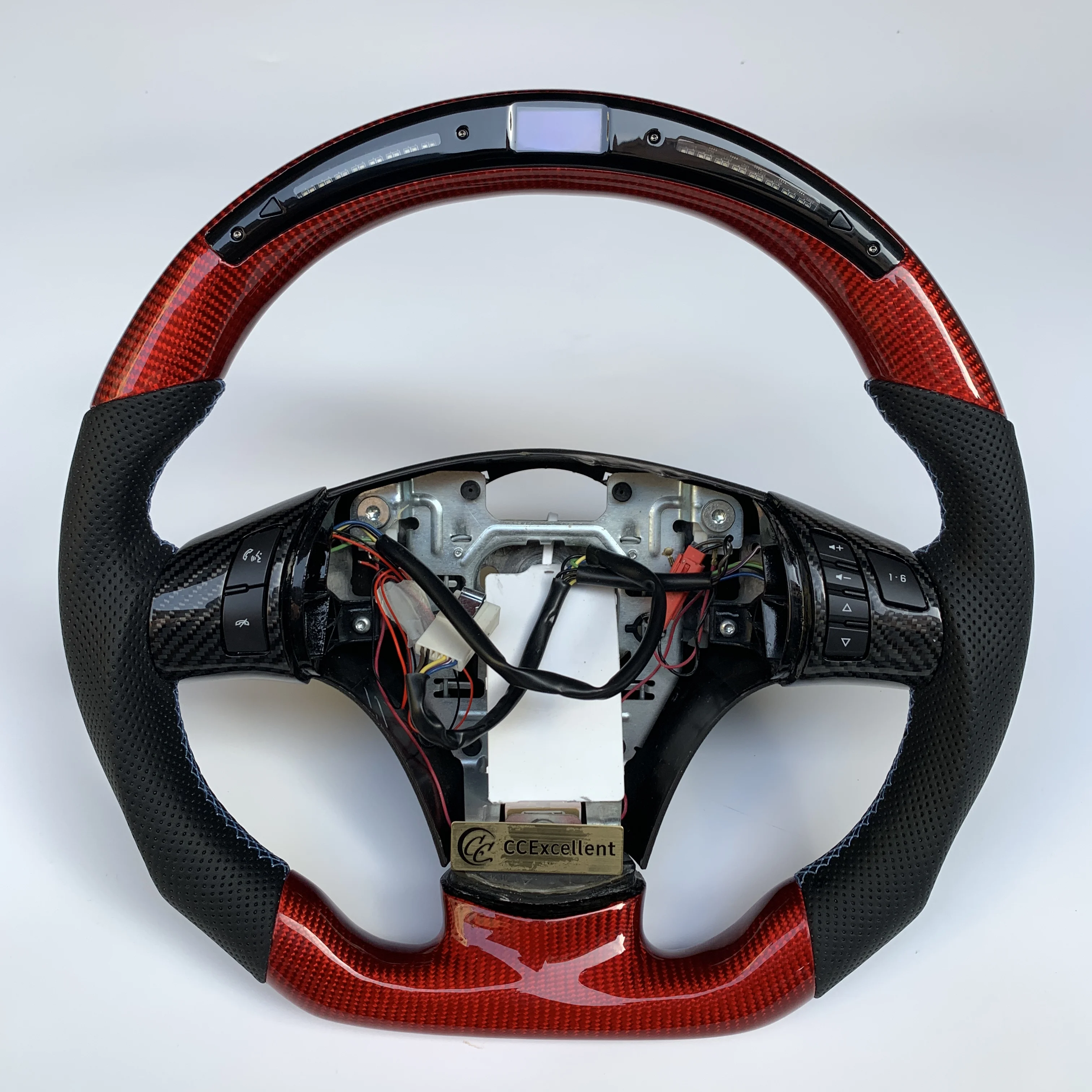 High quality carbon fiber steering wheel for Corvette C6 ZR1 Z06 steering wheel with LED light alcantara leather