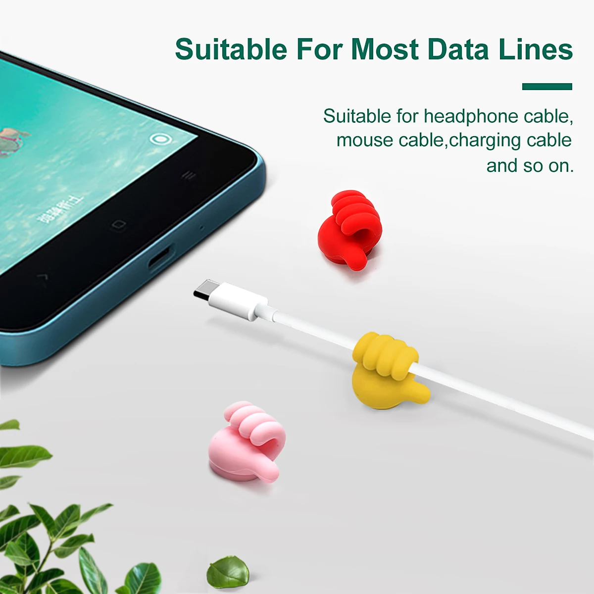 2022 Good Use Silicone Reusable Adhesive Clip Management Cables Organizer Wrap Charging Desktop Cable Holder