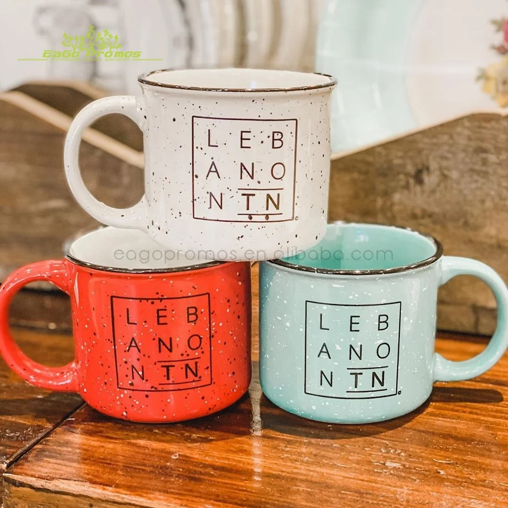 2024 2025 China Manufacturer Creative 15oz Custom Logo Specked Ceramic Campfire Mug for Picnic