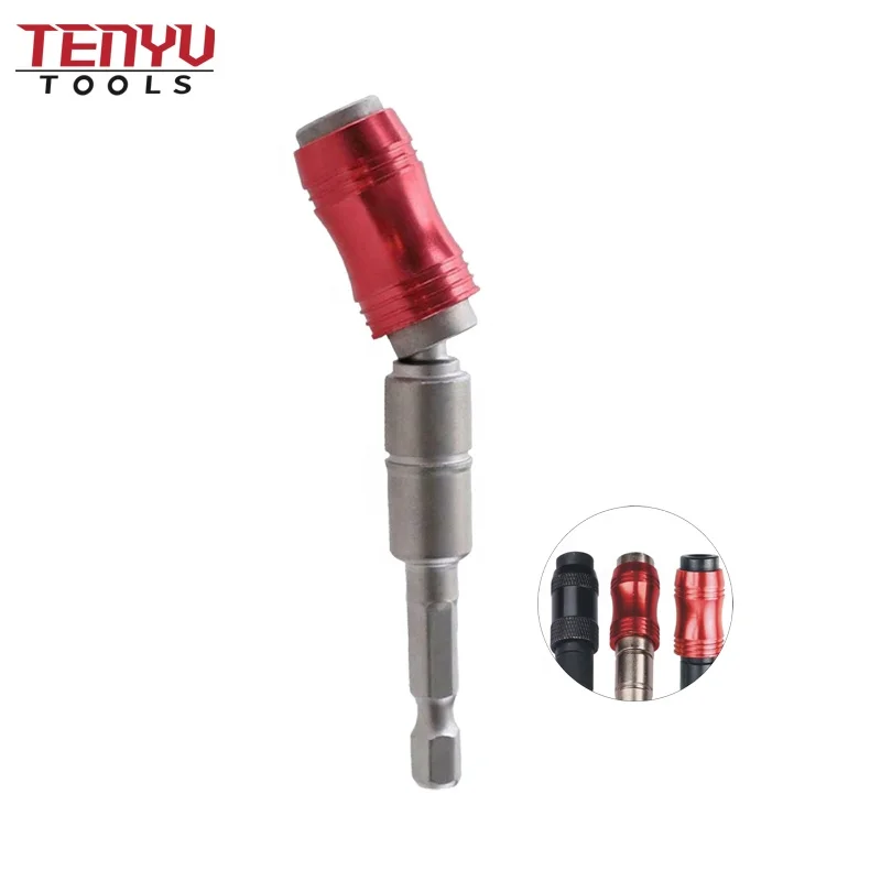 1/4 Inch Pivoting Magnetic Bit Holder Self-locking Multi-angle Screwdriver Bit Extension Rod
