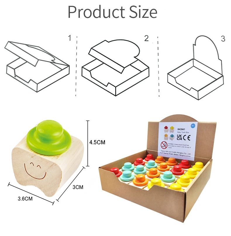 Baby Teeth and Holder Tooth Fairy Box Wooden Small tooth Baby Milk Tooth Box