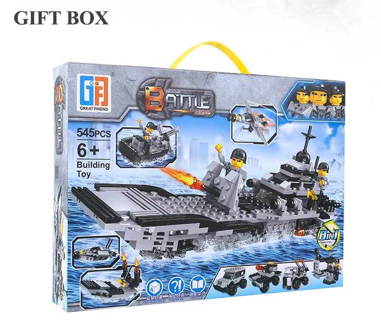 Tank Warship Fighter Assembling Educational Building Blocks Toys Plastic MODEL Toy ABS Construction Toy Block Set