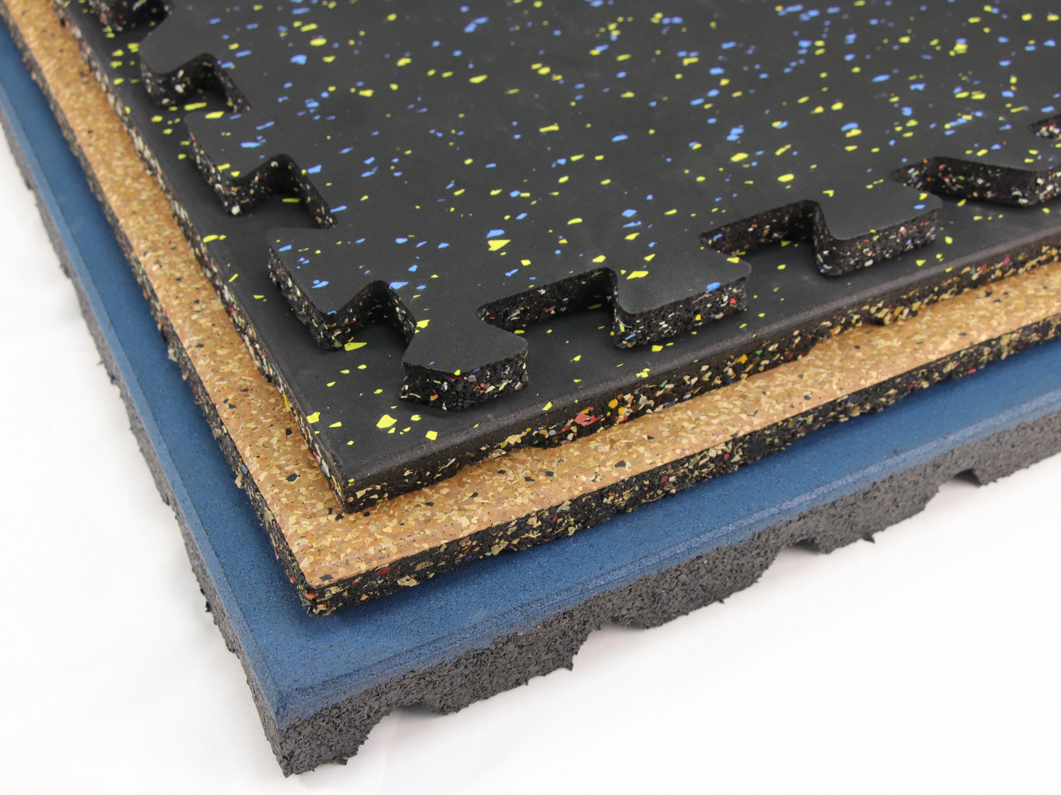 New EPDM rubber flooring interlock colorful fleck rubber gym mat