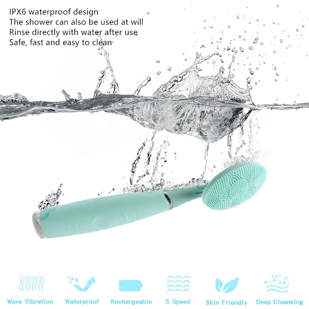 New Design Handheld IPX6 Waterproof USB Face Cleansing Brush Facial Cleanser