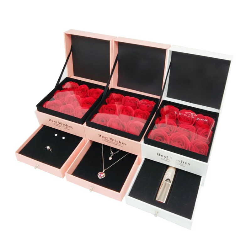 
Factory rose flower boxes Homemade Lcd Video Gift Box Paper video wood gift box 7 inch lcd screen Video flower box 