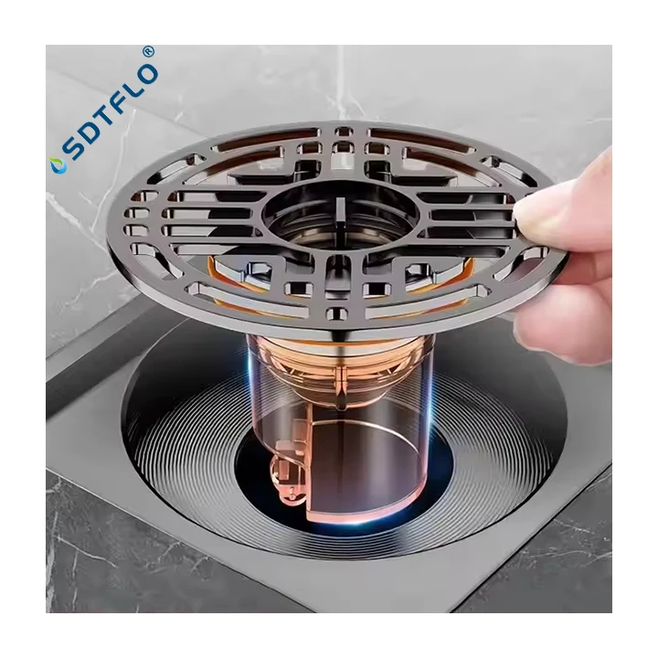 Magnetic Self-Closing Anti-odor Waterproof Floor Outlet Replaceable Self-sealing Basket Strainer Round Shower Floor Drain