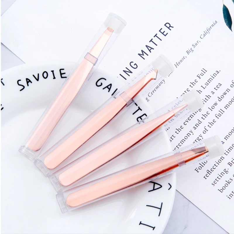 
Wholesale Private Label Eyebrow Clip Professional High Quality Slanted Head Eyebrow Tweezer Stainless 