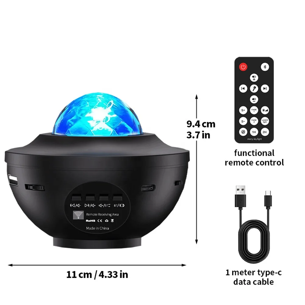 Type C 5V input Star Projector music projector OEM ODM Support Bluetooth speaker timer remote control white noise for Room Use