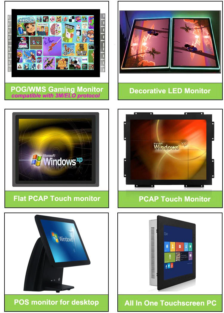 Factory high quality 19 inch OEM wall mount touch screen game POG monitor