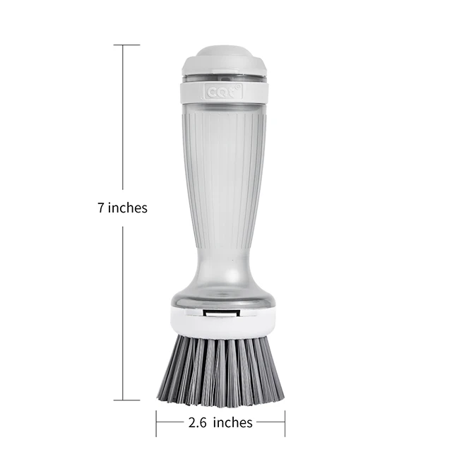 Hot Selling Kitchen Cleaning Replaceable Heads Palm Brushes Pressing Soap Dispensing Cleans Brush  Dishwashing  Brush