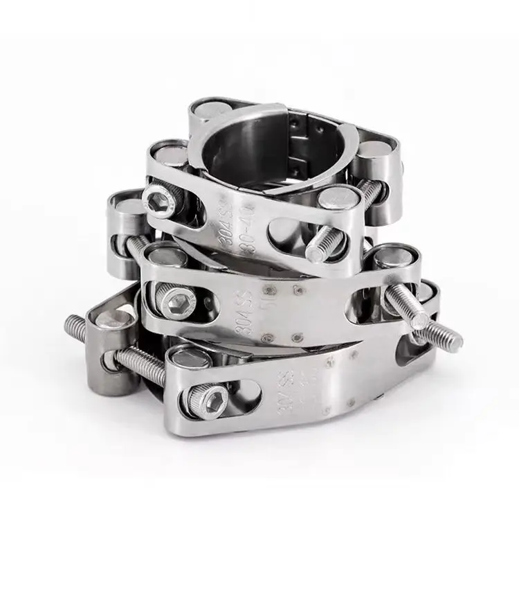 Selling well High quality Hose Clamps stainless steel 304 316 310 double ended strong throat clamp