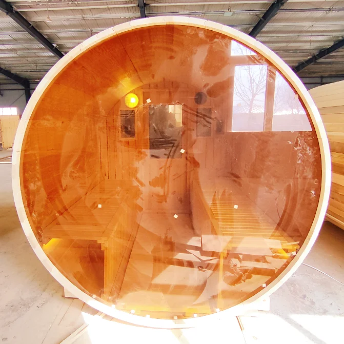 Outdoor 6-Person Wooden Barrel Sauna Rooms With Delivery To Door
