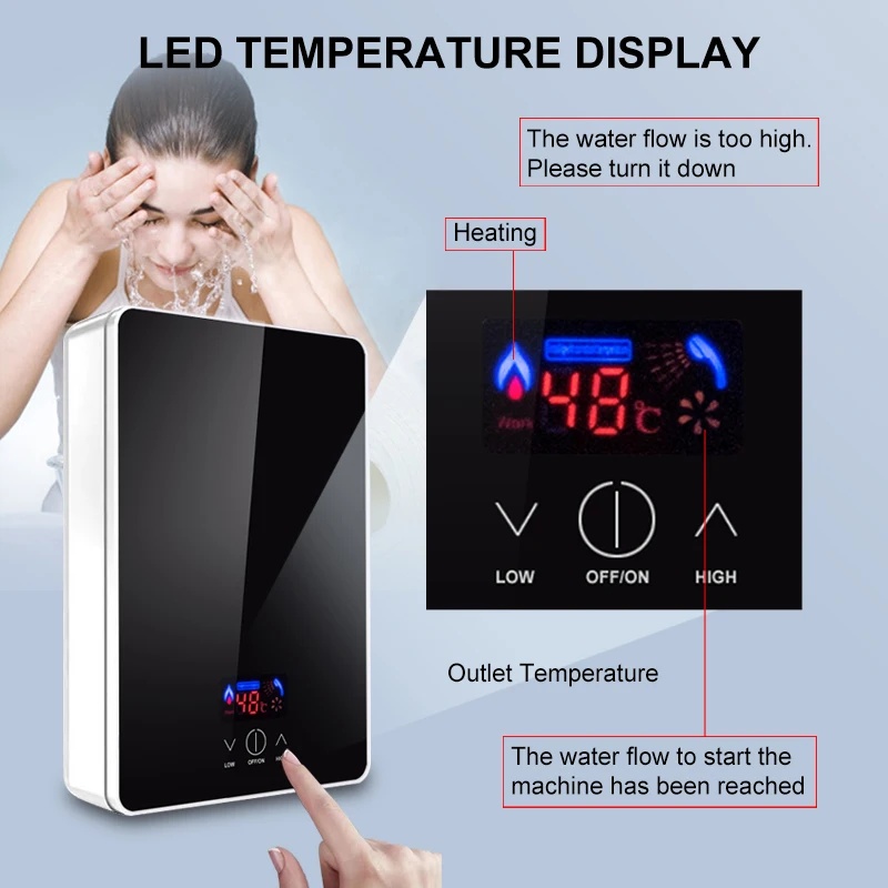 Low Price Wholesale 3.5KW 120V Tankless Electric Instantaneous Water Heater for household use