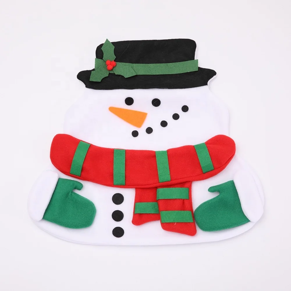 Hot Spot Christmas Gifts Santa Snowman Placemat Double Layer Table Mat White With Napkin