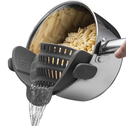 Amazon hot sale silicon coland kitchen strainer silicon colander collapsible Silicone Strainer