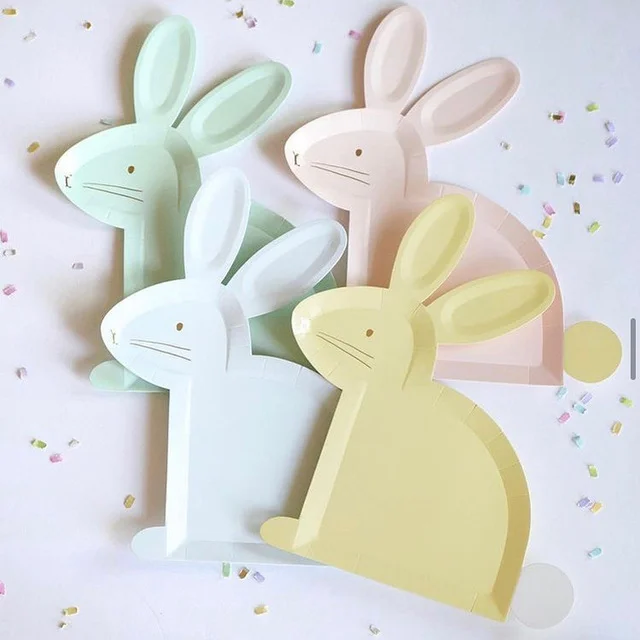Birthday Party Supplies disposable rabbit paper plate bunny party decor