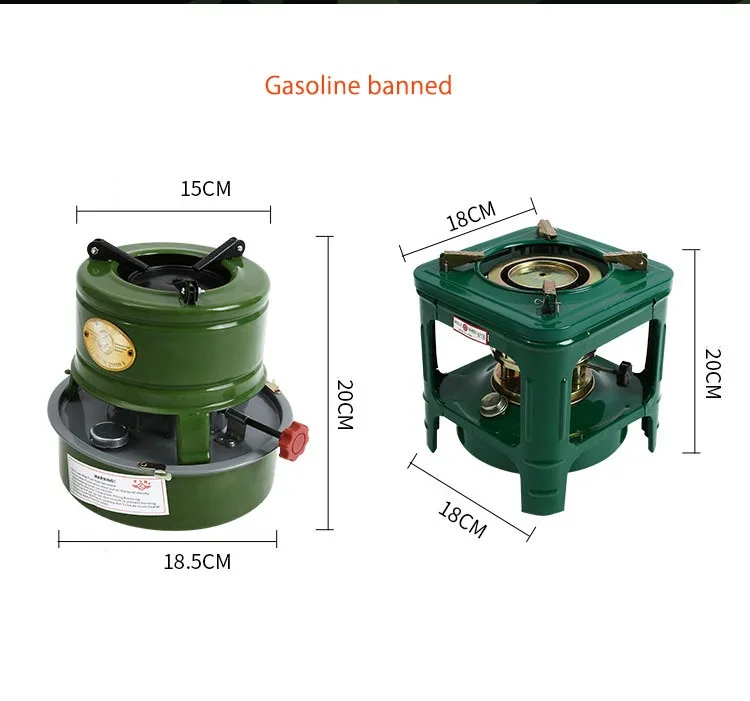 Portable Outdoor Enamel Kerosene Stove Outdoor Enamel Camping Picnic Heating Stove Wood  Barbecue Stove Heaters with 8 Wicks