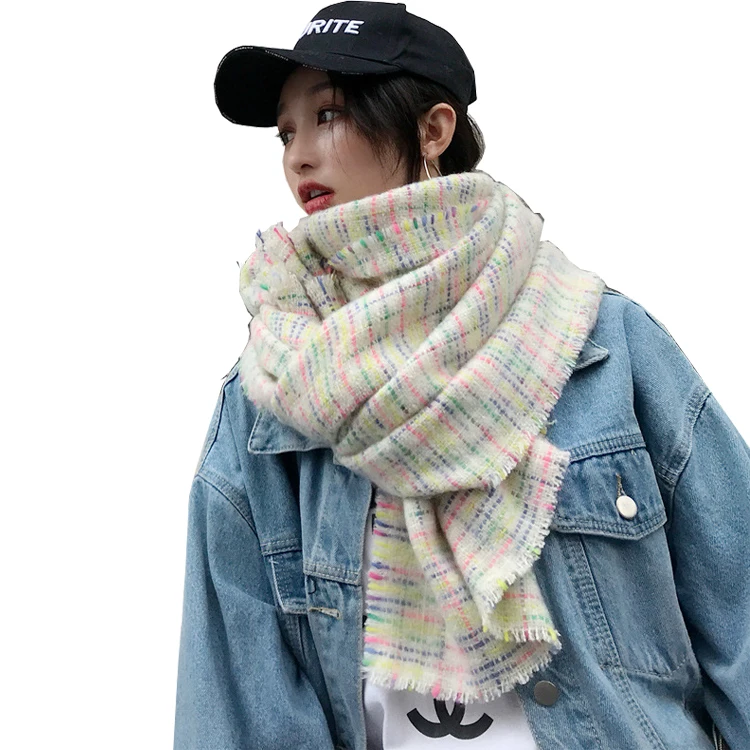 
Wholesale Cheap 200*50Cm Multicolor Acrylic Scarf Fashion Warm Long Scarf For Winter <span style=