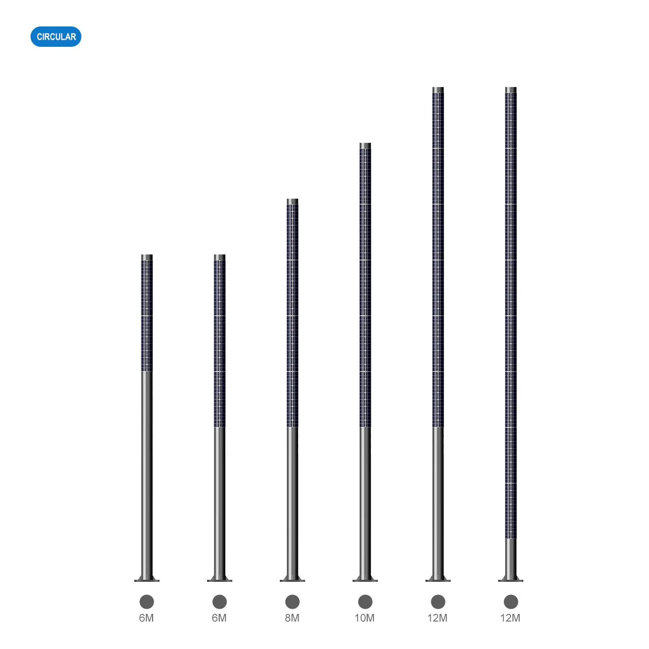 
Hot dip galvanized good price outdoor waterproof solar light pole IP65 garden light pole 6m 10m 12m factory direct sale 