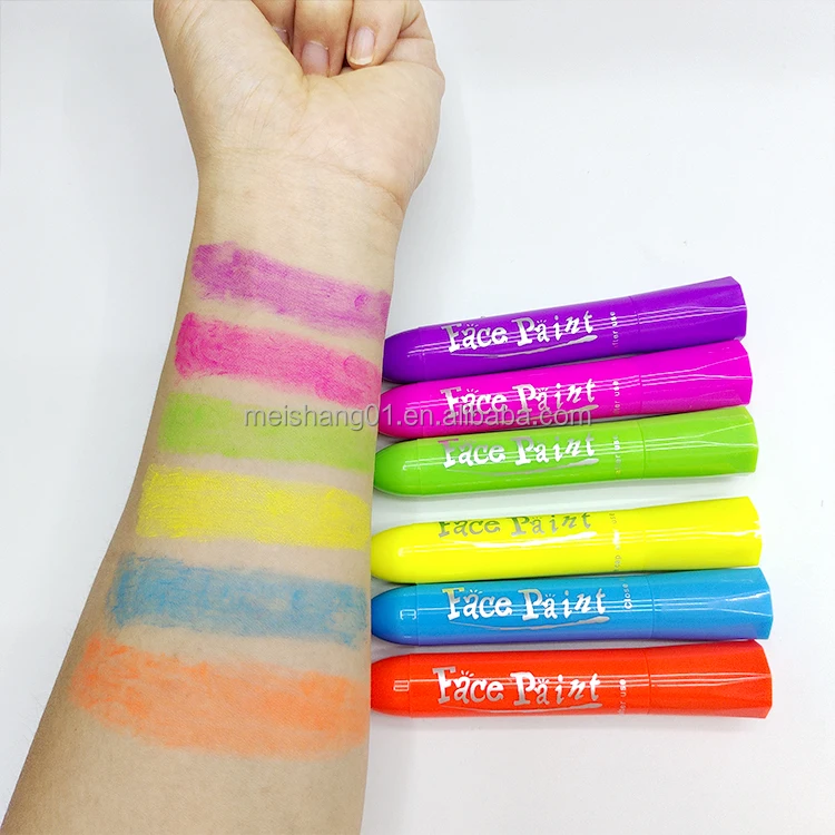 Non-Toxic Water-Based Glow in the Dark Face Paint Stick Party Body Art Marker Pen Paint Palette