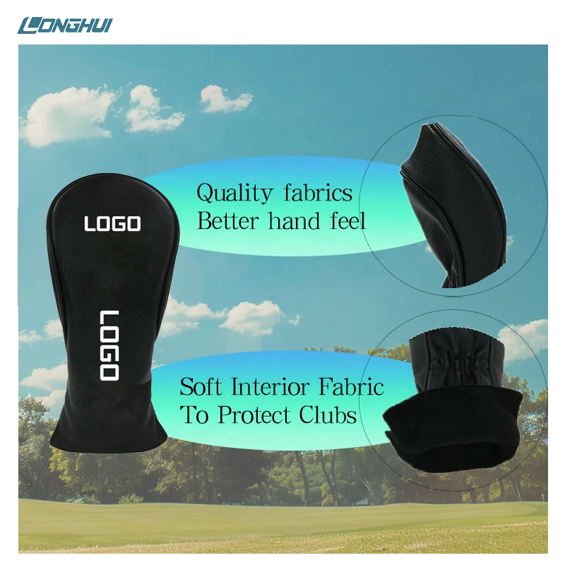 New Design Custom LOGO Golf Club Driver PU Golf Fairway Wood Leather Head Covers
