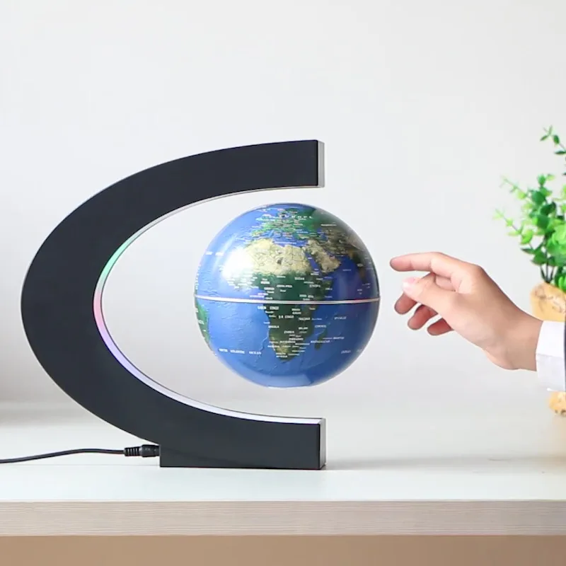 SY521 Magnetic Earth Globe with c shape base Creative home decoration EU plug magnetic levitating earth globe