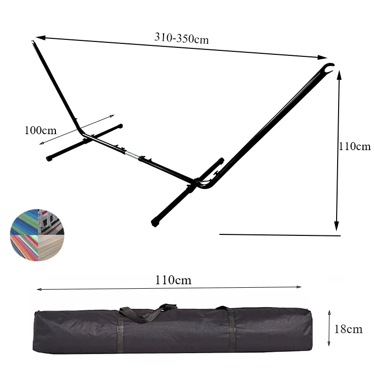 
Popular Portable Hammock Stand Outdoor Customized Logo Metal Home Decoration Plated Antique Imitation Outdoor Use Black Iron 