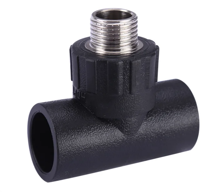 factory price hdpe pe plastic socket pipe fittings male thread tee