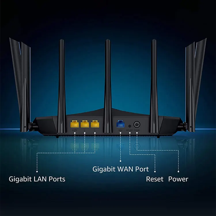New all gigabit Ethernet ports stylish gigabit dual frequency 1733mbps long range wifi router