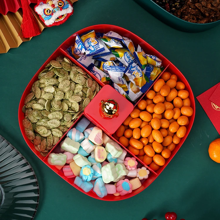 Household Living Room Three Layer Cat Candy Box Wholesale Plastic Food Container Box Nuts Dried Fruit Plate Snake Candy Tray