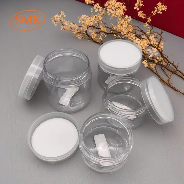 High Quality 50ml 60ml 80ml 100ml 120ml Transparent Face Cream Jar Plastic PET Jar With Caps