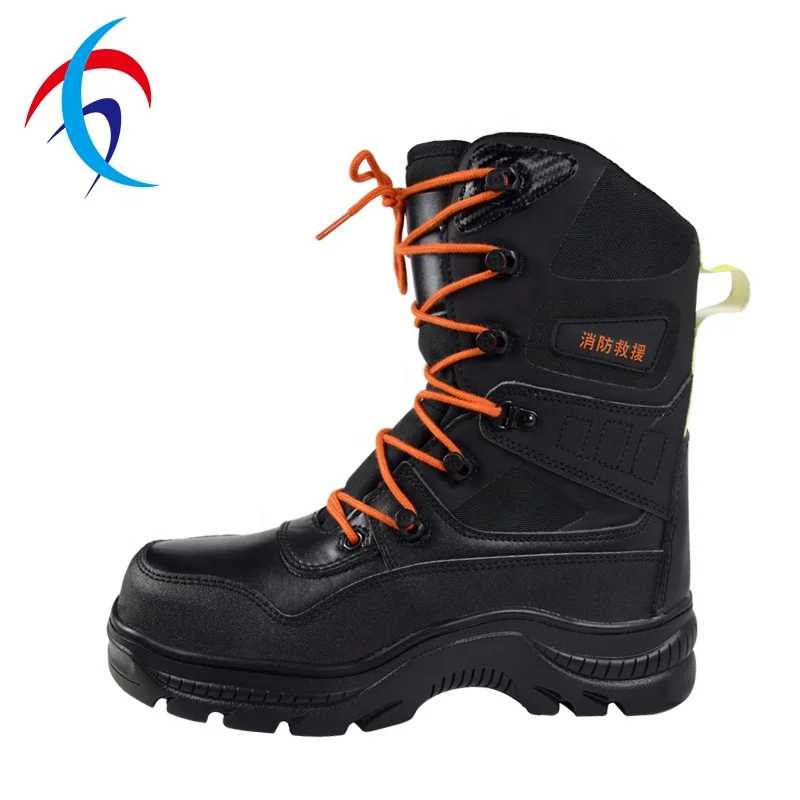 Cheap Good Quality  Anti-smashing Fire fighter Rescue Boot Fire Fighting Shoes