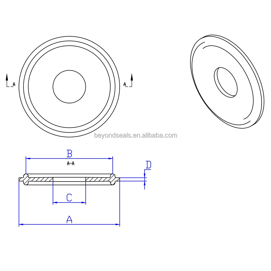 Customized Unflanged And Flanged Sanitary  Seals PTFE EPDM NBR Silicone Rubber FKM Tri Clamp gasket