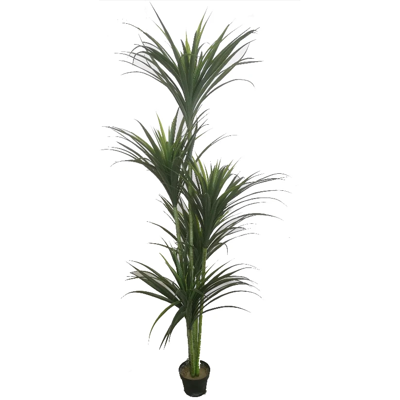 PZ-4-34 Home Garden Decor Faked Greenery Plant Silk Leaf Yucca Tree in Black Plastic Pot Topiary Artificial Tree
