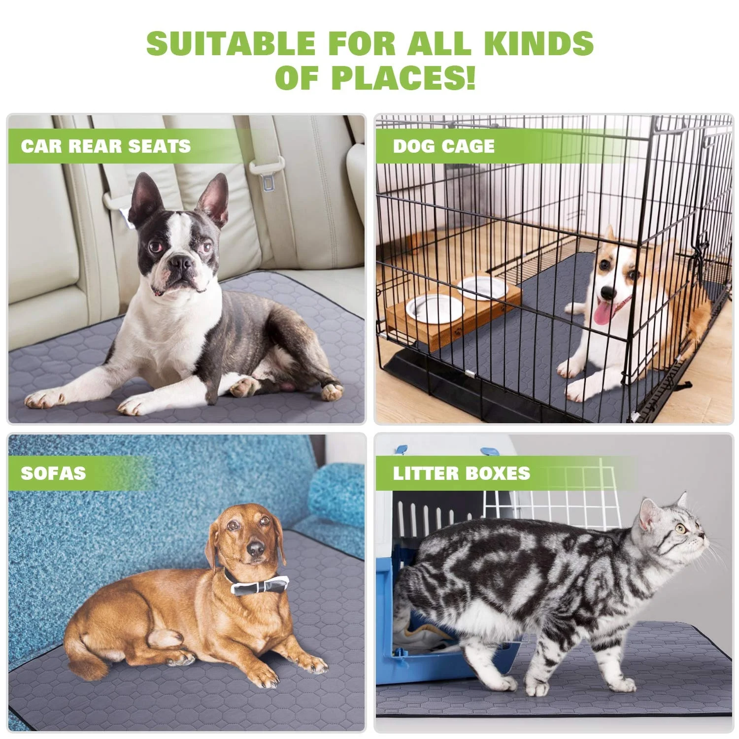 Wholesale leak-proof animal absorption toilet wee guinea pig cat pet urine pad reusable washable training puppy dog pet pee pads