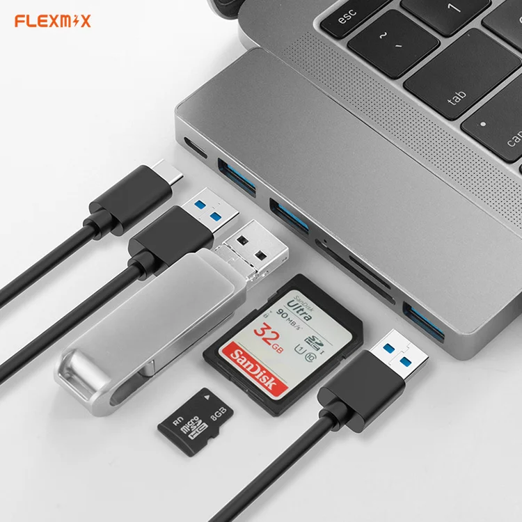 USB C Hub, Power Expand+ 6-in-1 USB C Hub Adapter 5Gbps Data Ports for Macbook Pro 2020 13 15 MacBook Air 2018 2019
