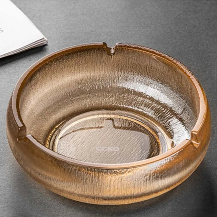 Wholesale Bar Hotel 14cm Grey Luxury Smoking Accessories Logo Custom Ashtray Cigar Ashtray Crystal White Clear Glass Ashtrays