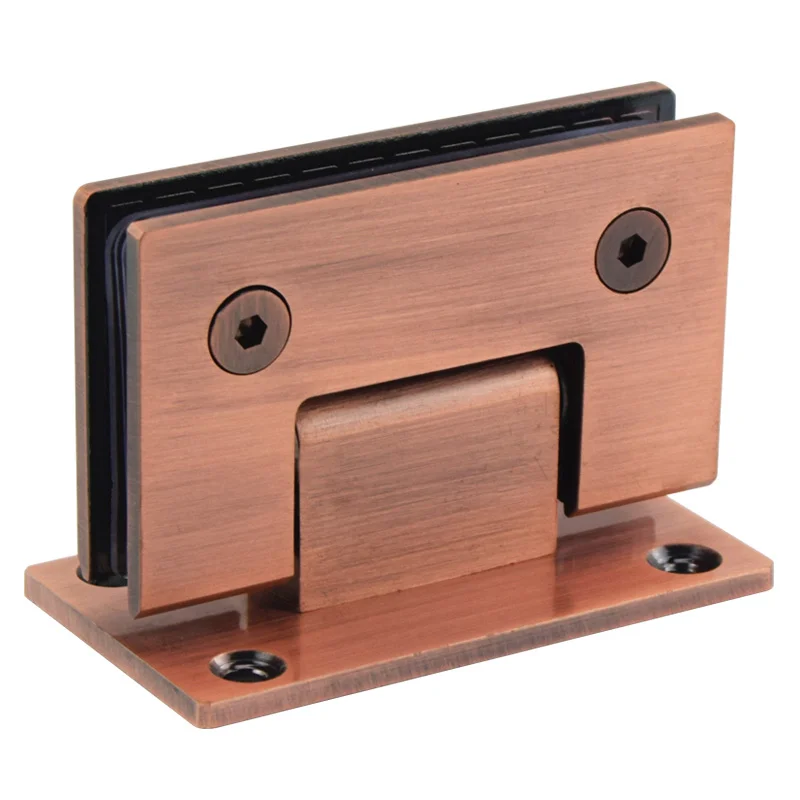 Red bronze finish glass to wall hinges for shower door clamps
