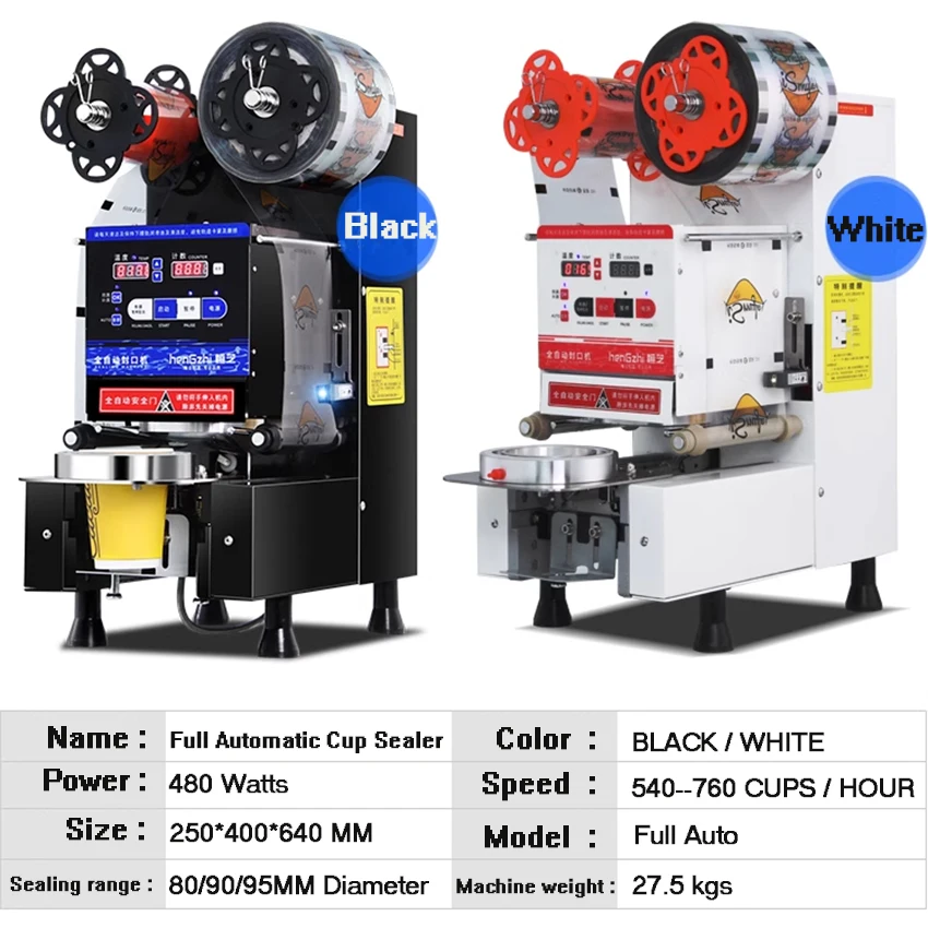Cup Sealing Machine for Boba Tea PP cups Full Automatic Cups Sealer