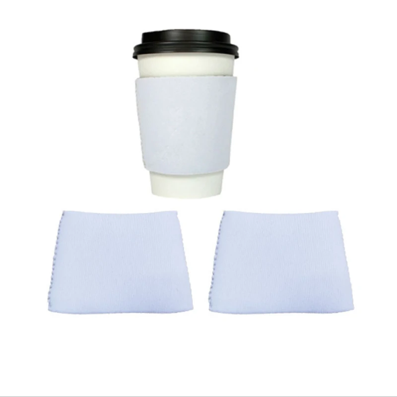 Hot Sales Blank Sublimation Neoprene Iced Coffee Tea Cup Cooler Holder Diy Printing White Coffee Cup Sleeve